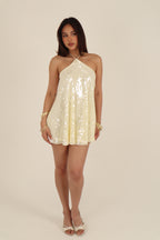 Stella Sequin Mini Dress - Yellow