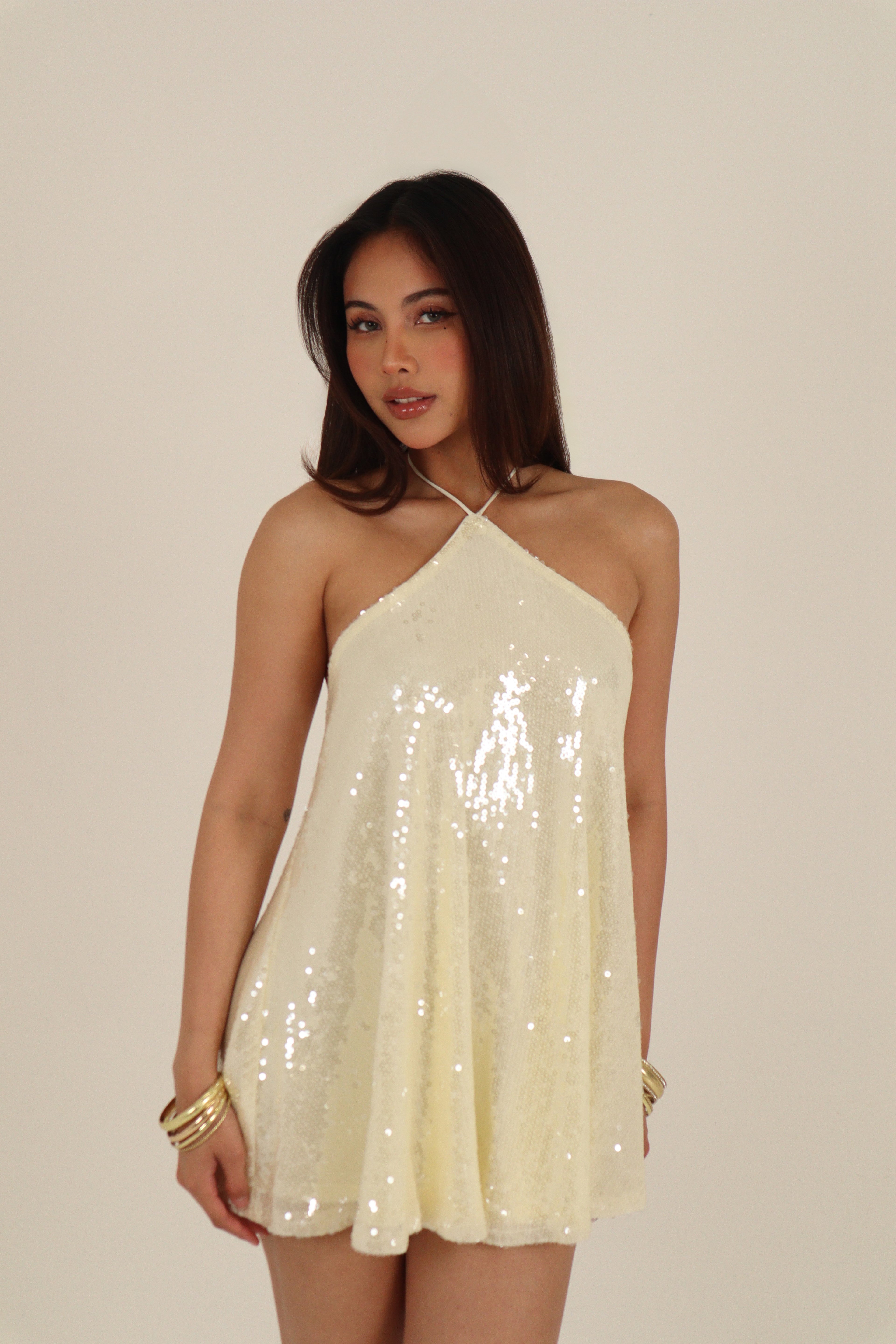 Stella Sequin Mini Dress - Yellow