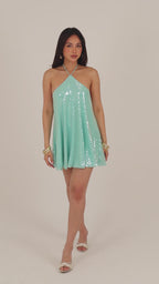 Stella Sequin Mini Dress - Blue