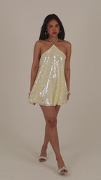 Stella Sequin Mini Dress - Yellow